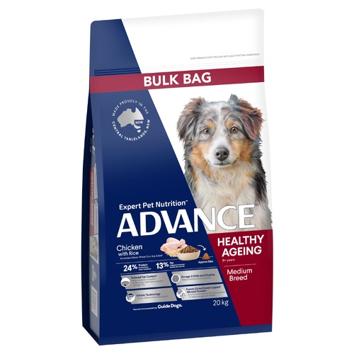 Advance Adult Medium Breed Healthy Ageing Dry Dog Food Chicken with Rice 20kg