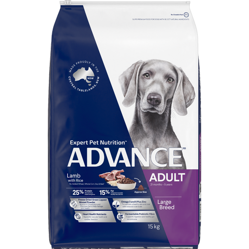Advance Adult Large Breed Premium Dry Dog Food Lamb with Rice 15kg