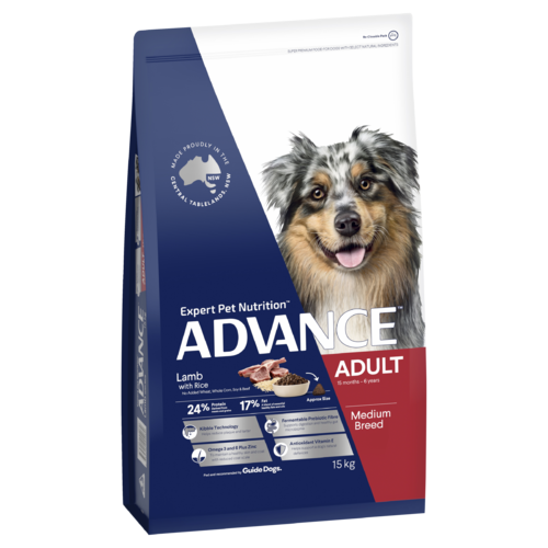 Advance Adult Medium Breed Dry Dog Food Lamb w/ Rice 15kg