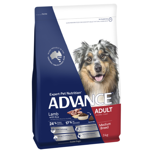 Advance Adult Medium Breed Dry Dog Food Lamb w/ Rice 3kg