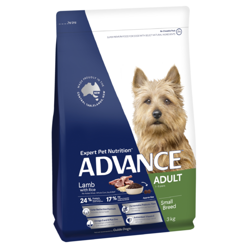 Advance Adult Small Breed Dry Dog Food Lamb w/ Rice 3kg
