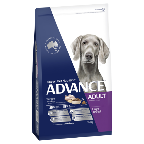 Advance Adult Large Breed Dry Dog Food Turkey w/ Rice 15kg
