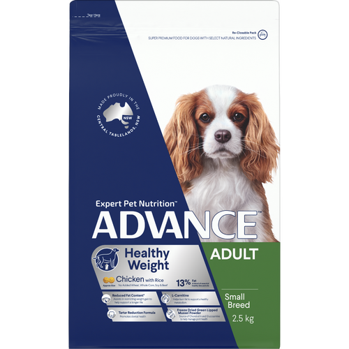 Advance Adult Small Breed Healthy Weight Dry Dog Food Chicken with Rice 2.5kg