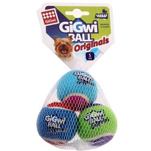 Gigwi Ball Originals Dog Toy Tennis Ball Small 3 Pack 