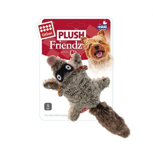 Gigwi Plush Friendz Series Dog Toy Racoon Squeaker