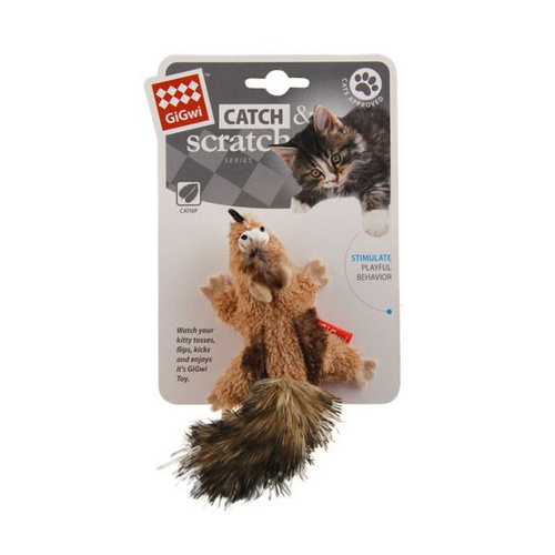 Gigwi Catch Series Scratch Chipmunk With Catnip Cat Toy 