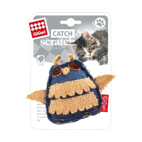 Gigwi Catch N Scratch Eco Owl with Catnip Interactive Play Cat Toy