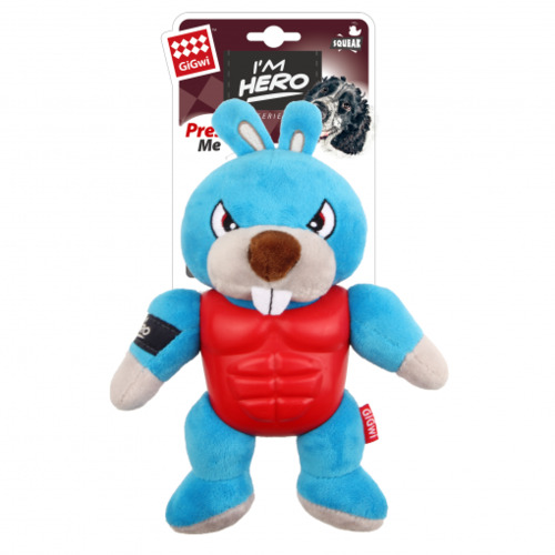 GiGwi Im Hero Armoured Rabbit Plush w/ Squeaker Dog Toy
