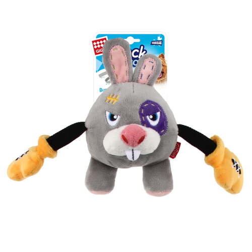 Gigwi Rock Zoo Boxer Rabbit Interactive Plush Dog Squeaker Toy Small