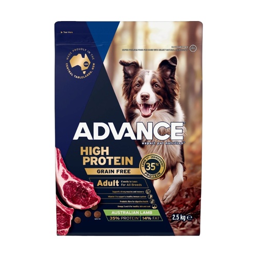 Advance Adult High Protein Grain Free Dry Dog Food Lamb 2.5kg