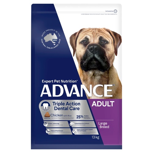 Advance Adult Large Breed Triple Action Dental Care Dry Dog Food Chicken 13kg
