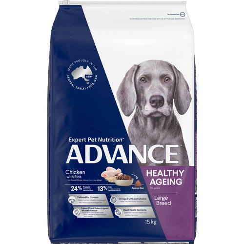 Advance Large Breed Healthy Ageing Dry Dog Food Chicken with Rice 15kg