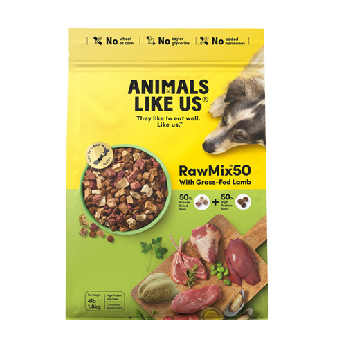 Animals Like Us RawMix50 Dry Dog Food with Grass-Fed Lamb 1.8kg