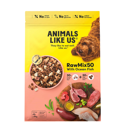 Animals Like Us RawMix50 Pet Dry Dog Food with Ocean Fish 1.8kg