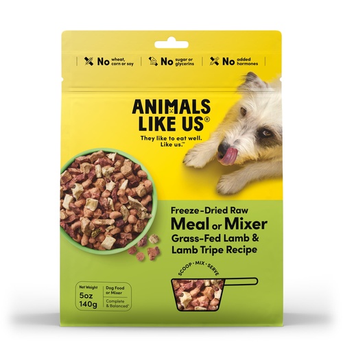 Animals Like Us Freeze-Dried Raw Meal or Mixer Dog Food Lamb & Lamb Tripe 140g