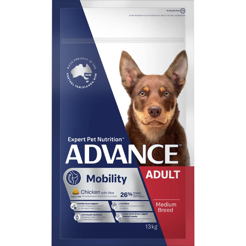 Advance Adult Medium Breed Mobilty Dry Dog Food Chicken with Rice 13kg