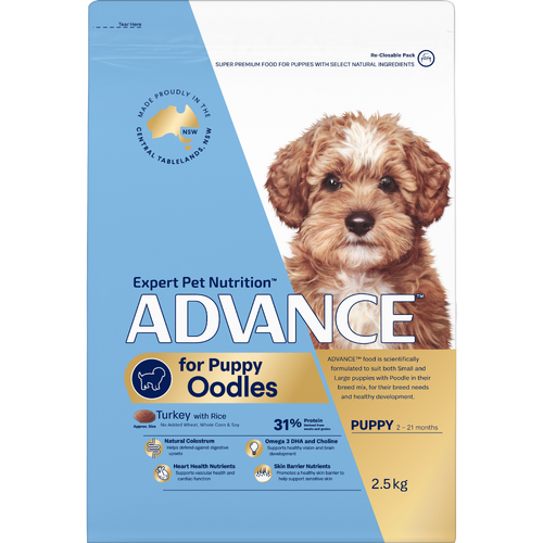 Advance Puppy 2-21 Months Oodles Dry Dog Food Turkey with Rice 2.5kg