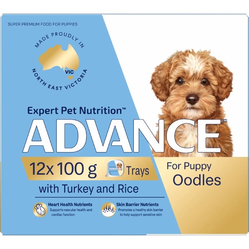 Advance Puppy Oodles Wet Dog Food with Turkey & Rice Trays 12 x 100g