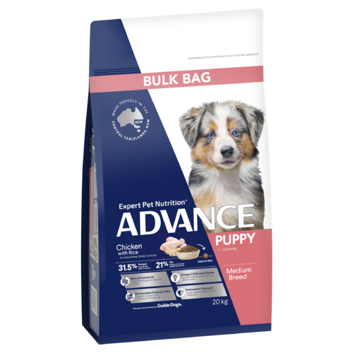 Advance Puppy Growth Medium Breed Dry Dog Food Chicken w/ Rice Bulk 20kg