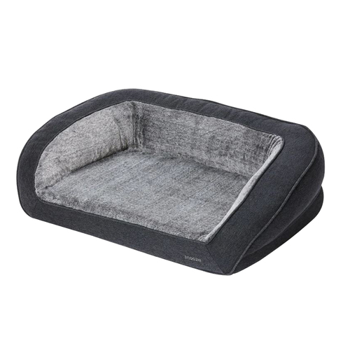 Snooza Ortho Sofa Faux Fur Plush Foam Base Dog Bed Chinchilla Large