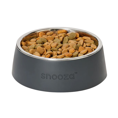 Snooza Concrete & Stainless Steel Non-Slip Pet Bowl Charcoal Medium