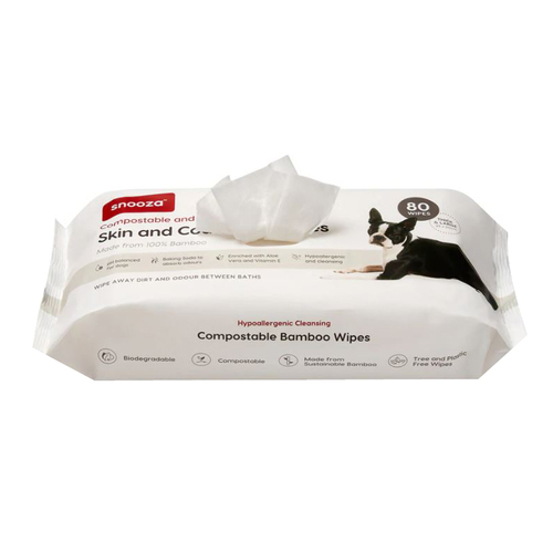 Snooza Skin & Coat Care Wipes Hypoallergenic for Dogs White 80 Pack