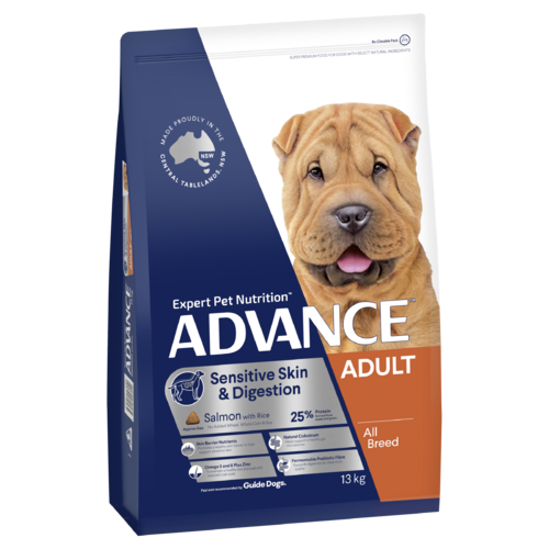 Advance Adult Sensitive Skin & Digestion Dry Dog Food Salmon w/ Rice 13kg