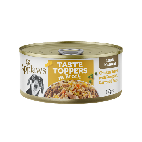 Applaws Taste Toppers in Broth Wet Dog Food Chicken Breast with Pumpkin 16x 156g