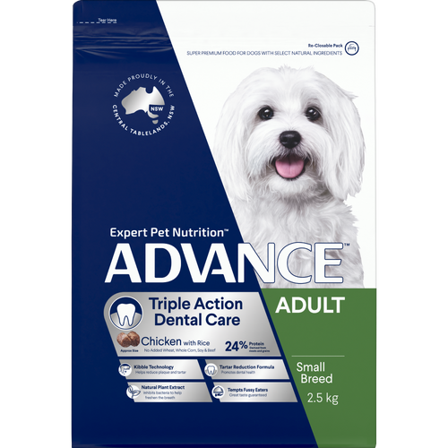 Advance Adult Small Breed Triple Action Dental Care Dry Dog Food Chicken 2.5kg