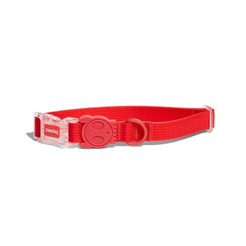Zee Dog Neopro Adjustable Soft Dog Collar Coral Red XS