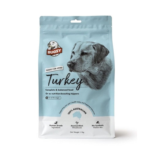 Bugsys All Life Stages Air-Dried Complete & Balanced Dry Dog Food Turkey 1.1kg