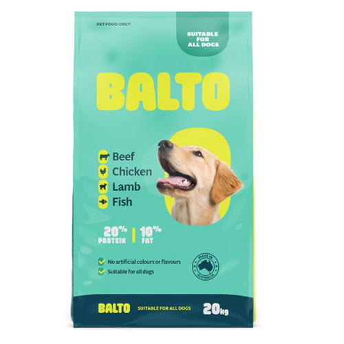 Balto Dry Dog Food No Artificial Colours Beef Chicken Lamb Fish 20kg