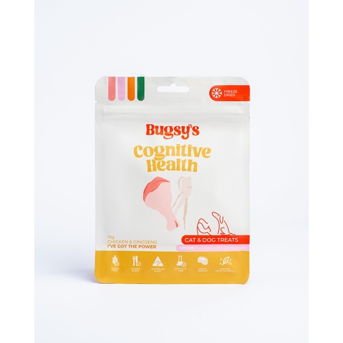 Bugsys Freeze-Dried Cognitive Health Chicken & Ginseng Cat & Dog Treats 70g