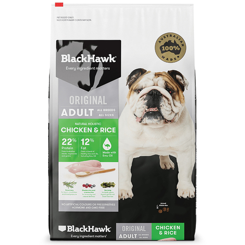 Black Hawk Adult All Breeds Complete Dog Food Chicken & Rice 10kg 
