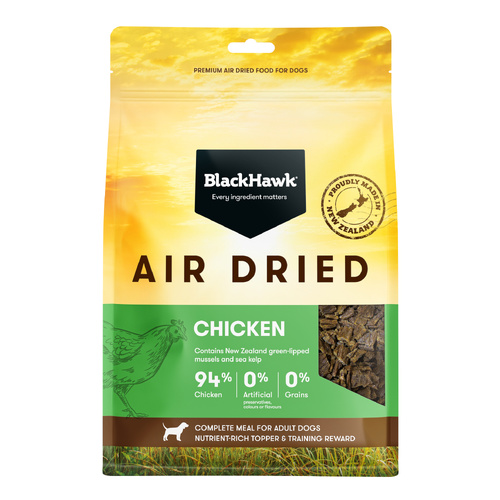 Black Hawk Adult All Breeds Air Dried Complete Meal Dry Dog Food Chicken 2kg