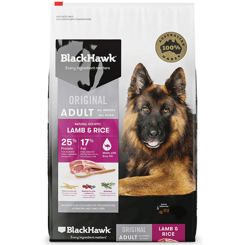 Black Hawk Adult All Breeds Complete Dog Food Lamb & Rice 20kg 