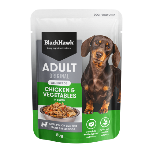 Black Hawk Adult All Breeds Original Wet Dog Food Chicken & Vegetables 12 x 85g
