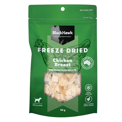 Black Hawk Adult All Breeds Freeze Dried Chicken Breast Dog Training Treats 40g