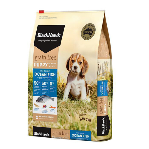 Black Hawk Puppy All Breeds Grain Free Dry Dog Food Ocean Fish 7kg