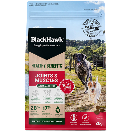 Black Hawk Healthy Benefits Joints & Muscles Dry Adult Dog Food 2kg