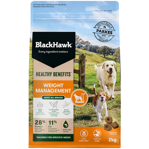 Black Hawk Healthy Benefits Weight Management Dry Adult Dog Food 2kg