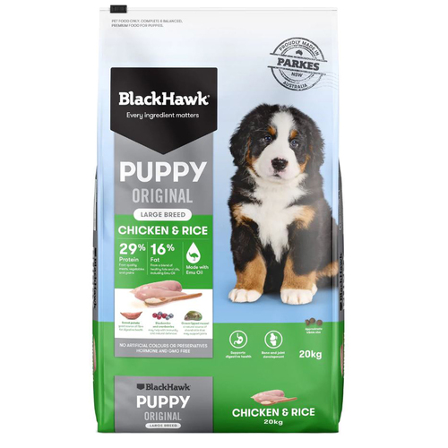 Black Hawk Puppy Large Breed Original Dry Dog Food Chicken & Rice 20kg