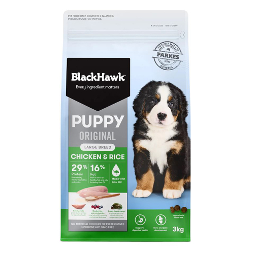Black Hawk Puppy Large Breed Original Dry Dog Food Chicken & Rice 3kg