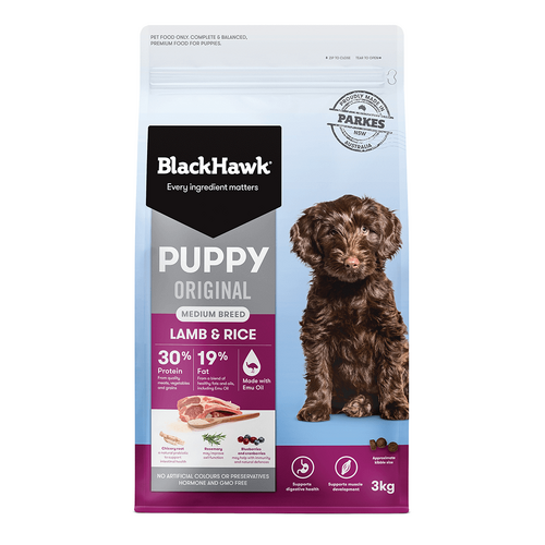Black Hawk Puppy Medium Breed Holistic Dog Food Lamb & Rice 3kg