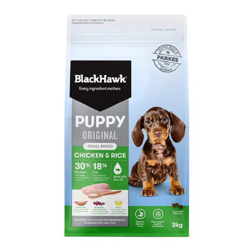 Black Hawk Puppy Small Breed Original Dry Dog Food Chicken & Rice 3kg
