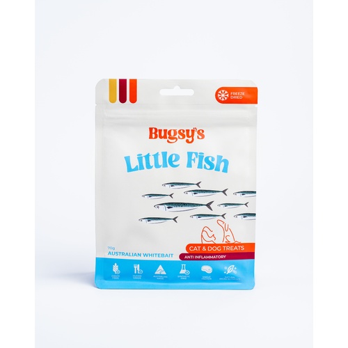Bugsys Little Fish Anti-Inflammatory Australian Whitebait Cat & Dog Treats 70g