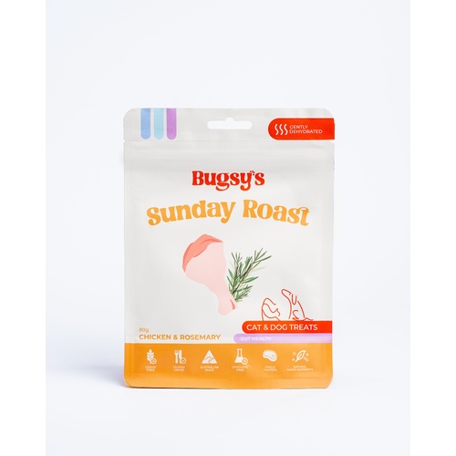 Bugsys Sunday Roast Chicken & Rosemary Natural Cat & Dog Treats 80g