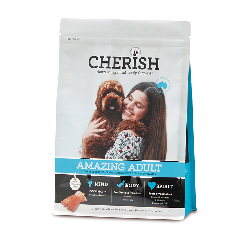Cherish Amazing Adult Dry Dog Food with Tasmanian Salmon 3kg