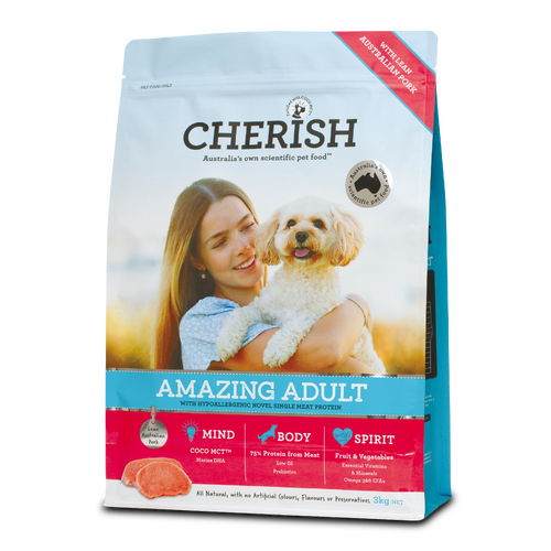 Cherish Amazing Adult Dry Dog Food with Lean Australian Pork 3kg