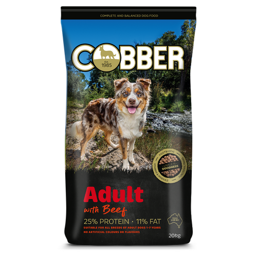 Cobber Adult 1-7 All Breeds Inner Goodness Dry Dog Food with Beef 20kg